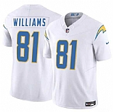 Men & Women & Youth Los Angeles Chargers #81 Mike Williams White 2025 F.U.S.E. Vapor Limited Stitched Jersey,baseball caps,new era cap wholesale,wholesale hats
